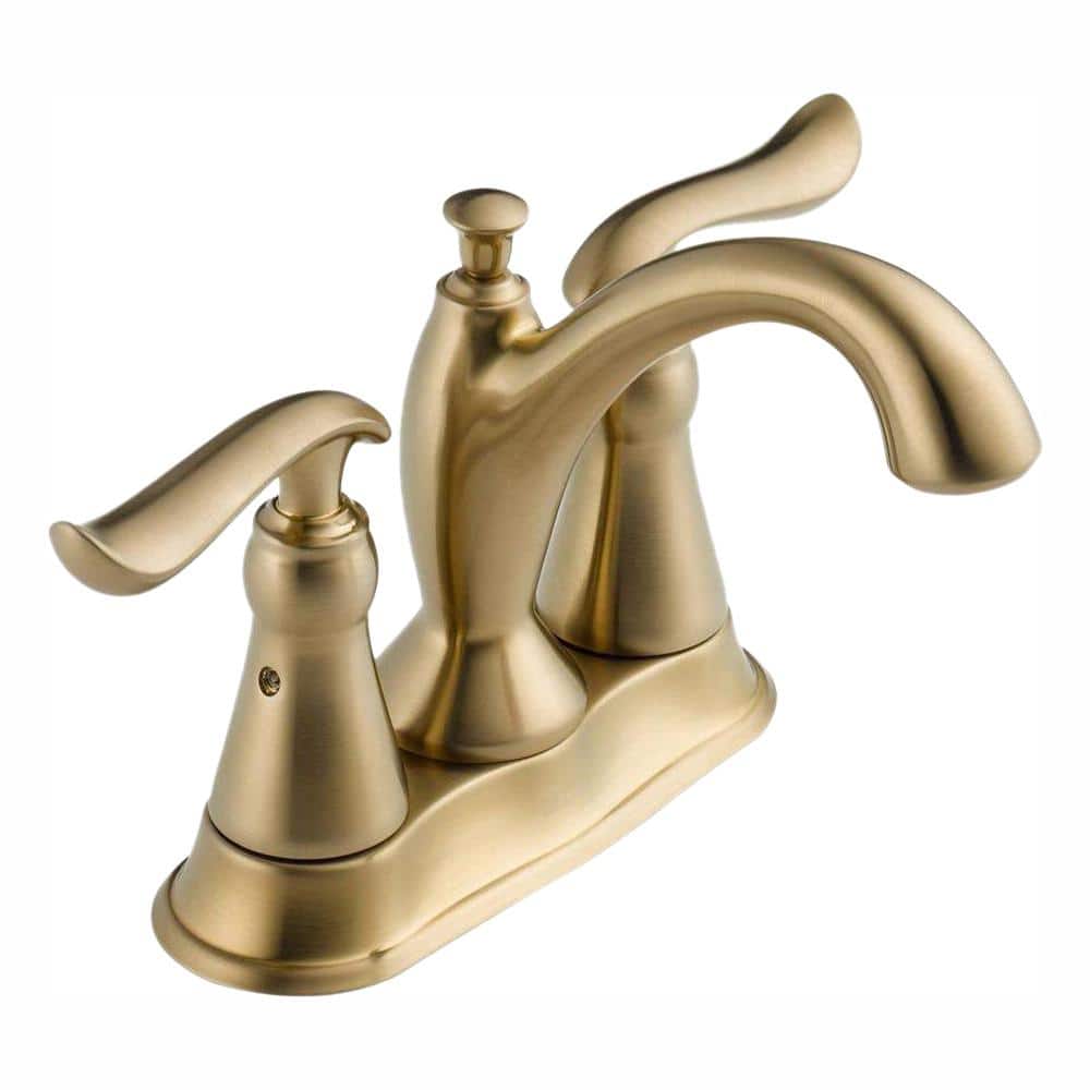 Delta Linden 4 In Centerset 2 Handle Bathroom Faucet With Metal Drain Assembly In Champagne Bronze 2594 Czmpu Dst The Home Depot