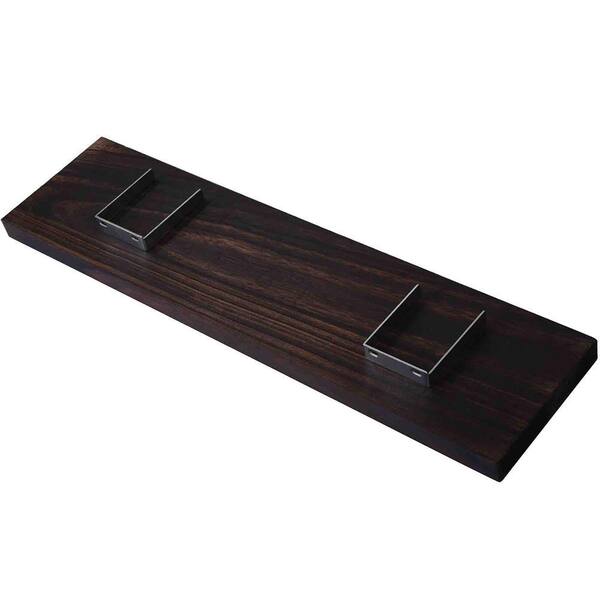 24 in. W x 6 in. D Walnut Wood Decorative Wall Shelf - Set Of 4 TG