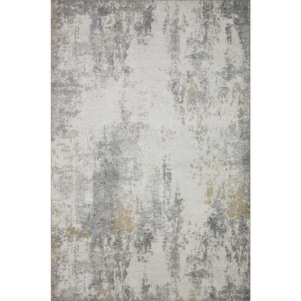 LOLOI II Drift Ivory/Granite 8 ft. 6 in. x 11 ft. 6 in. Contemporary Abstract Area Rug