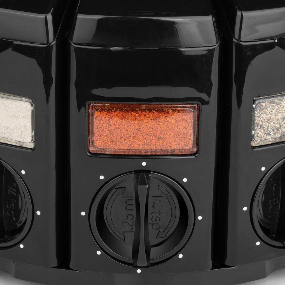 Black Revolving Countertop Spice Rack with 12 Compartments