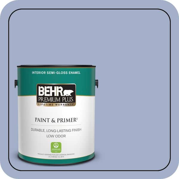 BEHR PREMIUM PLUS 1 gal. #610D-4 Bellflower Semi-Gloss Enamel Low Odor Interior Paint & Primer