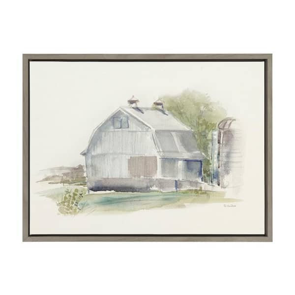 Kate and Laurel Sylvie Barn 1 by Patricia Shaw Framed Canvas Landscape Art Print 18 in. x 24 in.