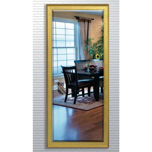Unbranded Oversized Gold/ Black Edge Wood Coastal Cottage Farmhouse Modern Rustic Mirror (69 in. H X 28.5 in. W)