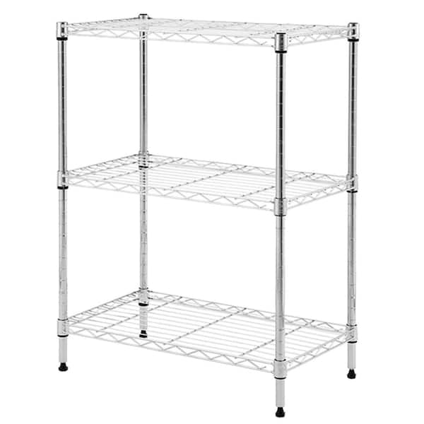 HDX Chrome 3-Tier Steel Wire Shelving Unit (24 in. W x 30 in. H x 14 in. D)
