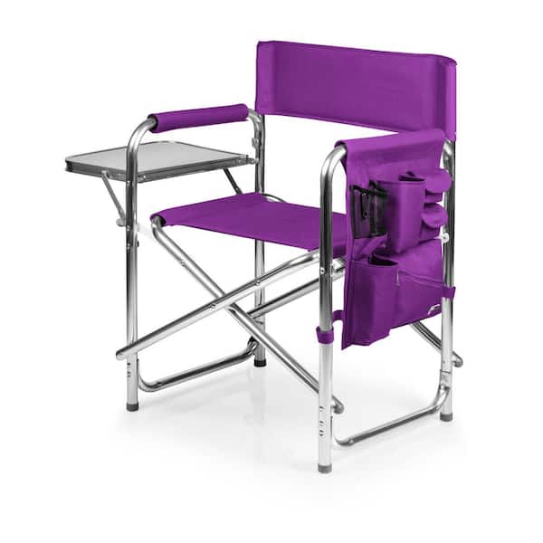 Picnic Time Sports Outdoor Portable Camping Chair with Side Table (Purple)