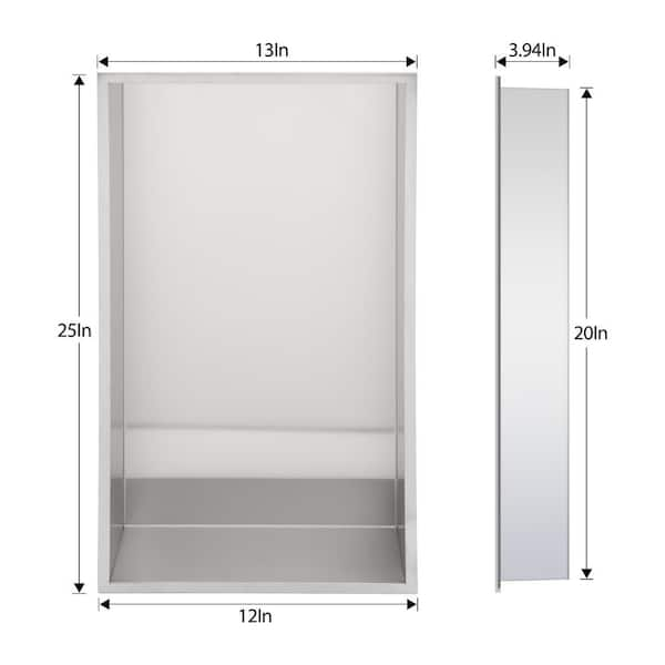 Lordear Shower Niche 36in x 12in Rectangle Double Bathroom Niche