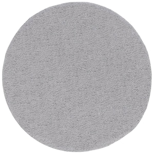 Jersey Shag Solid Silver 6 ft. Round Indoor Area Rug