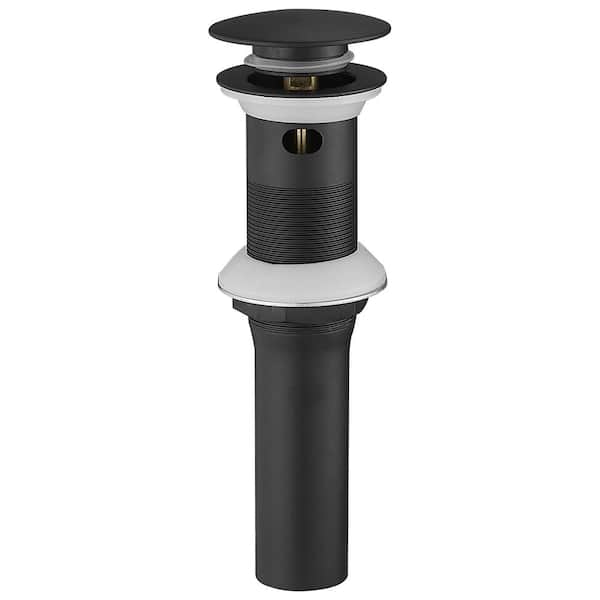BWE Bathroom Sink Pop-Up Drain With Overflow in Matte Black