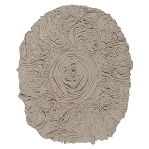 Bell Flower Collection 100% Cotton Bath Rug, 18x18 Toilet Lid Cover, Linen
