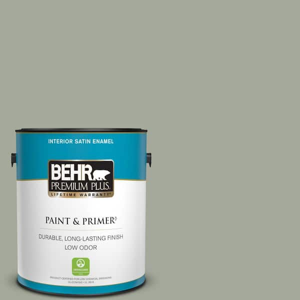 BEHR PREMIUM PLUS 1 gal. Home Decorators Collection #HDC-AC-18 Garden Promenade Satin Enamel Low Odor Interior Paint & Primer