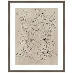 Amanti Art "Outlined Leaves II" by Asia Jensen 1-Piece Wood Framed ...