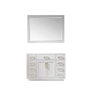 Ivy 47.2 in. W x 21.6 in. D x 33.1 in. H Bath Vanity Cabinet without Top in White with Mirror