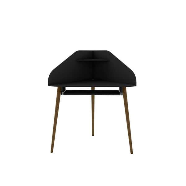 Manhattan Comfort Bradley Black Corner Desk with Keyboard Shelf