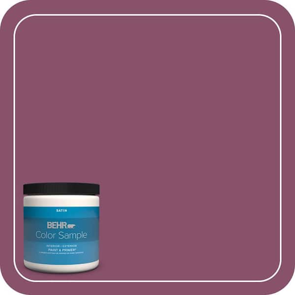 BEHR PREMIUM PLUS 8 oz. #M120-7 Raspberry Crush Satin Enamel Interior/Exterior Paint & Primer Color Sample