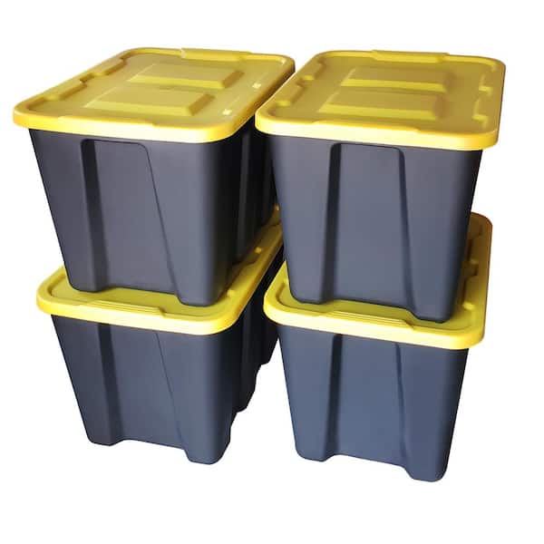HOMZ Durabilt 34 Gallon Plastic Organizer Storage Bin Tote with