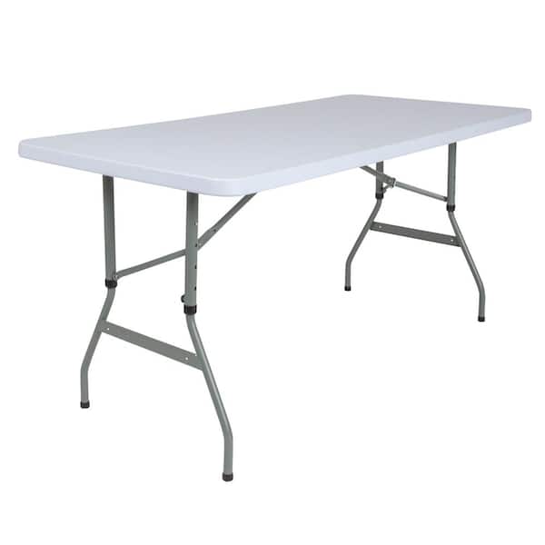 59 25 In Granite White Plastic, White Folding Table Dimensions