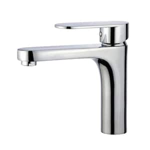 Donostia Single Hole Single-Handle Bathroom Faucet with Overflow Drain in Polished Chrome