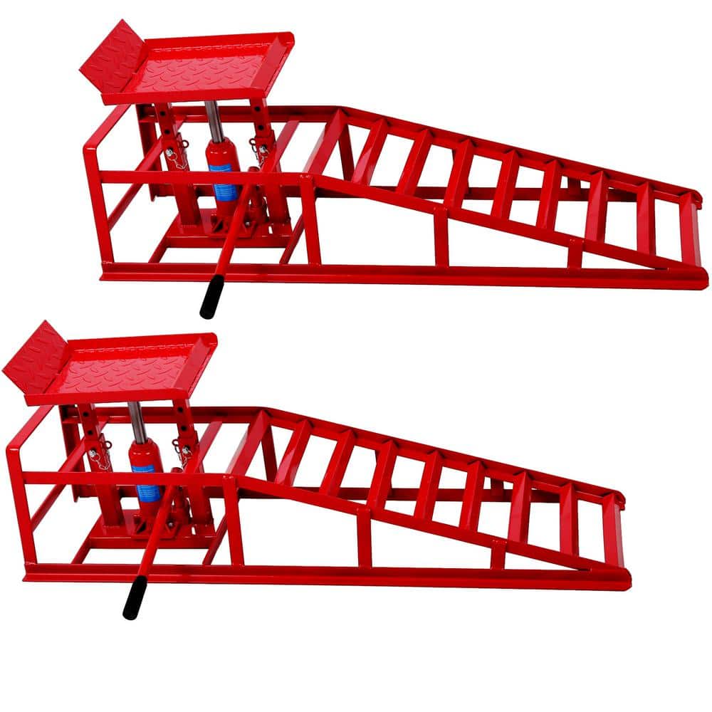 Auto Car Truck Service Ramps Lifts, Hydraulic Ramps Automotive Hydraulic Lift Repair Frame, Red(2 Pack) price history on PriceWatchPro
