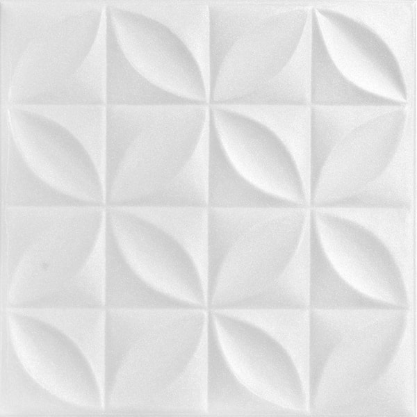 A La Maison Ceilings Perceptions 1.6 ft. x 1.6 ft. Glue Up Foam Ceiling Tile in Plain White (21.6 sq. ft./case)