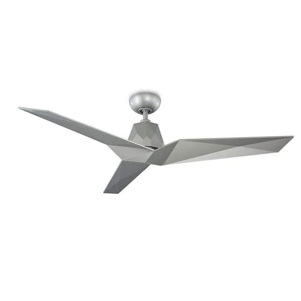 Modern Forms Vortex 60 in. Indoor/Outdoor Automotive Silver 3-Blade Smart Ceiling Fan with Wall Control