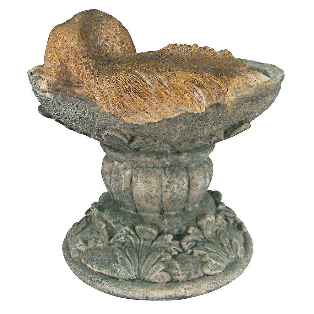 Hand-Painted Resin Woodland Squirrel Garden Birdbath Statue