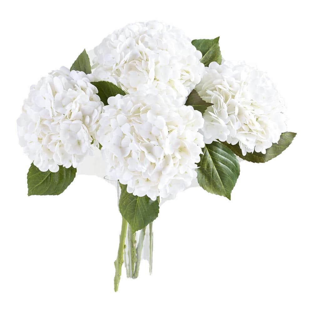 Real Touch 22.5 in White Artificial Hydrangea Flowers