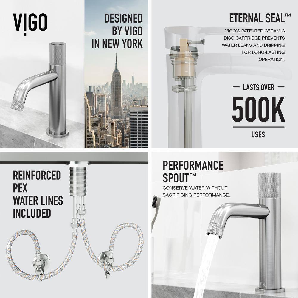 Apollo Brushed Nickel Single Hole Bathroom Faucet with High-Arc Spout