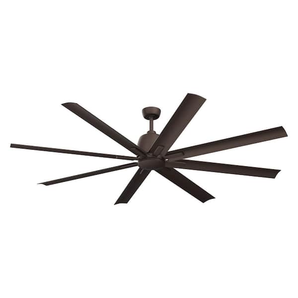 KICHLER Breda 75 in. Outdoor Satin Natural Bronze Downrod Mount Ceiling Fan with Remote Included for Patios or Porches