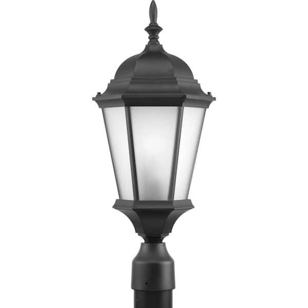 Progress Lighting Welbourne Collection 1-Light Black Outdoor Fluorescent Post Lantern