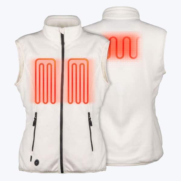 Women's XL Trek 2.0 Fleece Heated Vest 7. 4V Cream