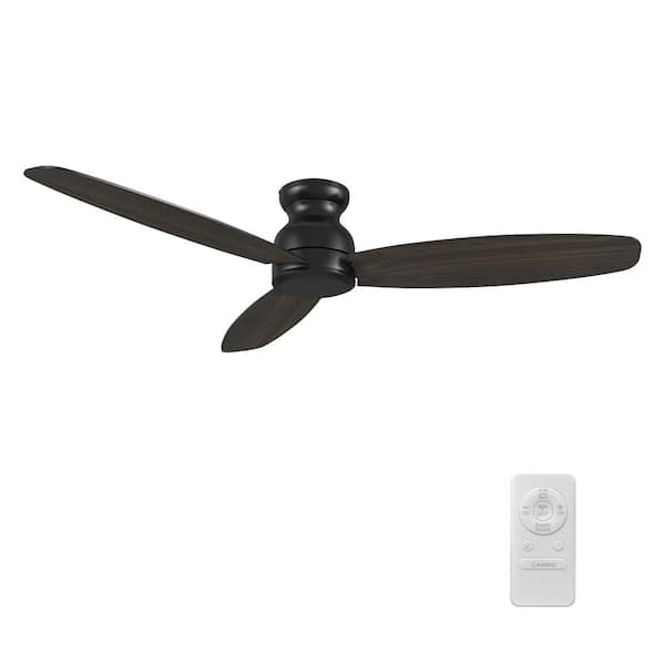 CARRO Osborn 60 in. Indoor Black 10-Speed DC Motor Flush Mount Ceiling Fan with Remote Control