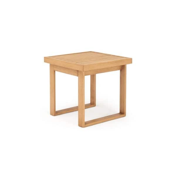 Benjara 22 in. Brown Square Metal Top End Table