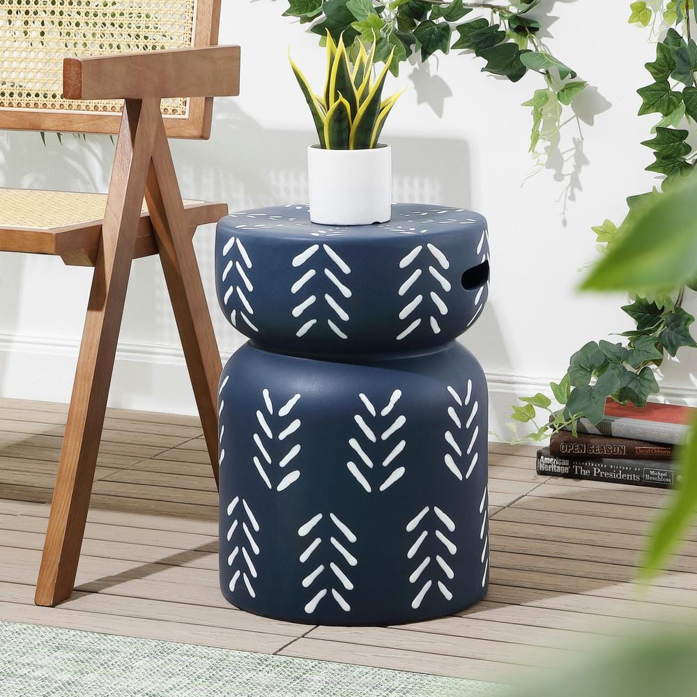 JONATHAN Y Kiri 18 in. Modern Bohemian Arrow Pattern Drum Indoor