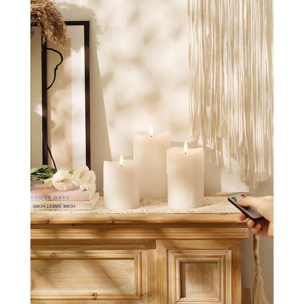 White Battery Powered Unscented Plastic Flameless LED Candles 3