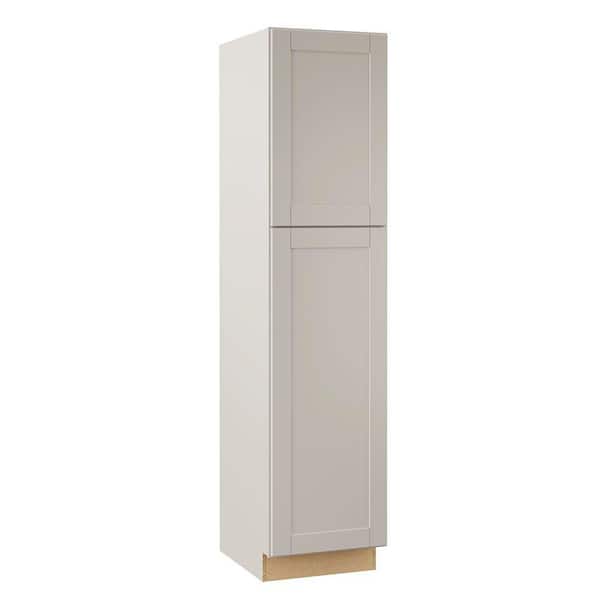 Shaker 18 in. W x 24 in. D x 84 in. H Assembled Pantry Cabinet in Dove Gray