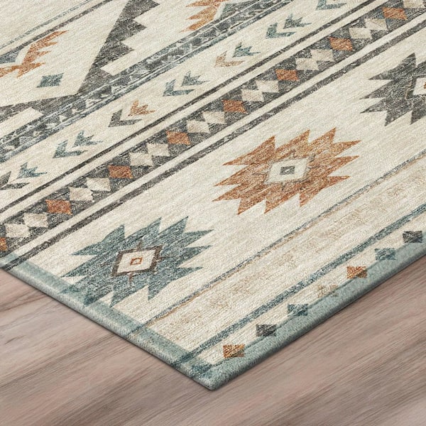 Chantille Machine Washable Indoor/Outdoor Abstract ACN3075 Ivory 8 ft. x 10 ft. Area Rug