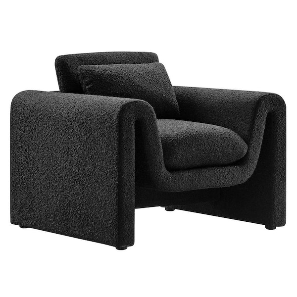 MODWAY Waverly Boucle Upholstered Armchair in Black