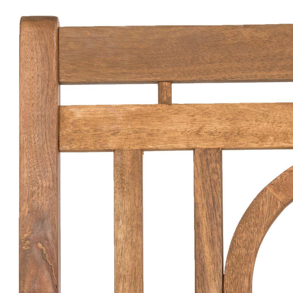 Montclair Transitional Acacia Wood 3-Seat Outdoor Bench with Beige Cushion