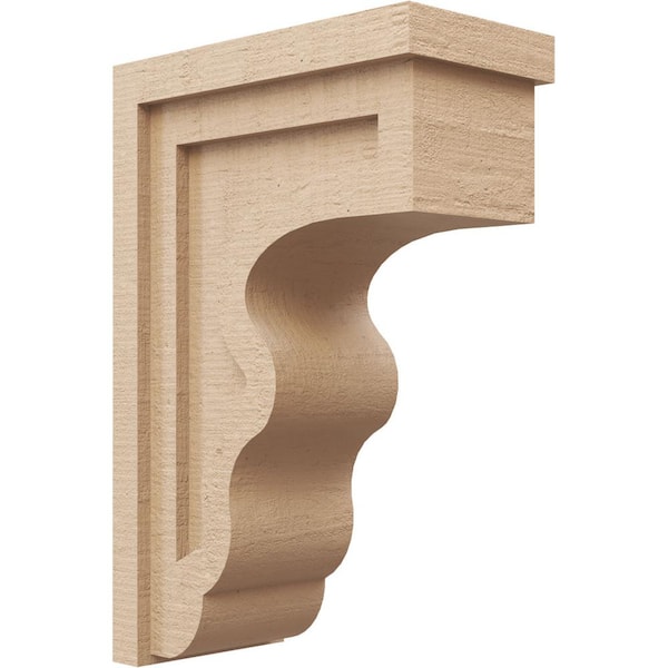 Ekena Millwork 6 in. x 18 in. x 12 in. Classic Highland Rough Cedar Woodgrain TimberThane Corbel, Primed Tan