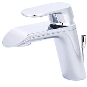 Single Handle Single Hole Bathroom Faucet with Drain Assembly in Polished Chrome
