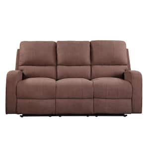 74 in. Brown Fabric 6-Seater Bridgewater Sofa with Square Arms