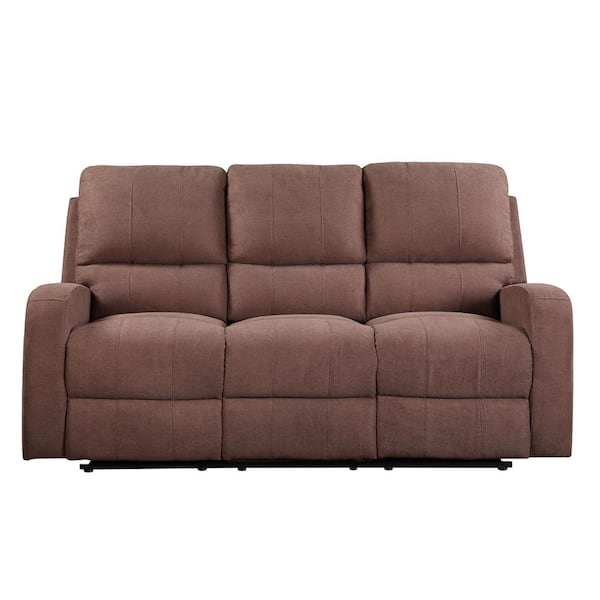 Acme Furniture 74 in. Brown Fabric 6-Seater Bridgewater Sofa with Square Arms