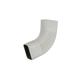 2 in. x 3 in. High Gloss 80 Degree White Aluminum Downspout B Elbow
