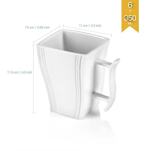 11 Ounce Porcelain Coffee Mug, Set of 6