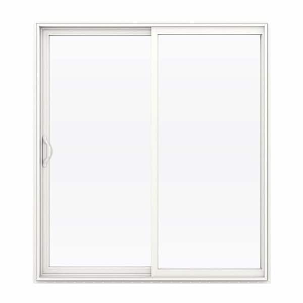 JELD-WEN 72 in. x 80 in. V-2500 White Vinyl Left-Hand Full Lite Sliding Patio Door w/White Interior