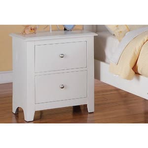 Selma 2-Drawer 25 in. H x 22 in. W x 16 in. D White Nightstand