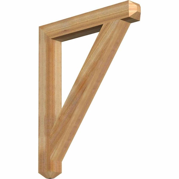 Ekena Millwork 4 in. x 38 in. x 30 in. Western Red Cedar Traditional Craftsman Rough Sawn Bracket