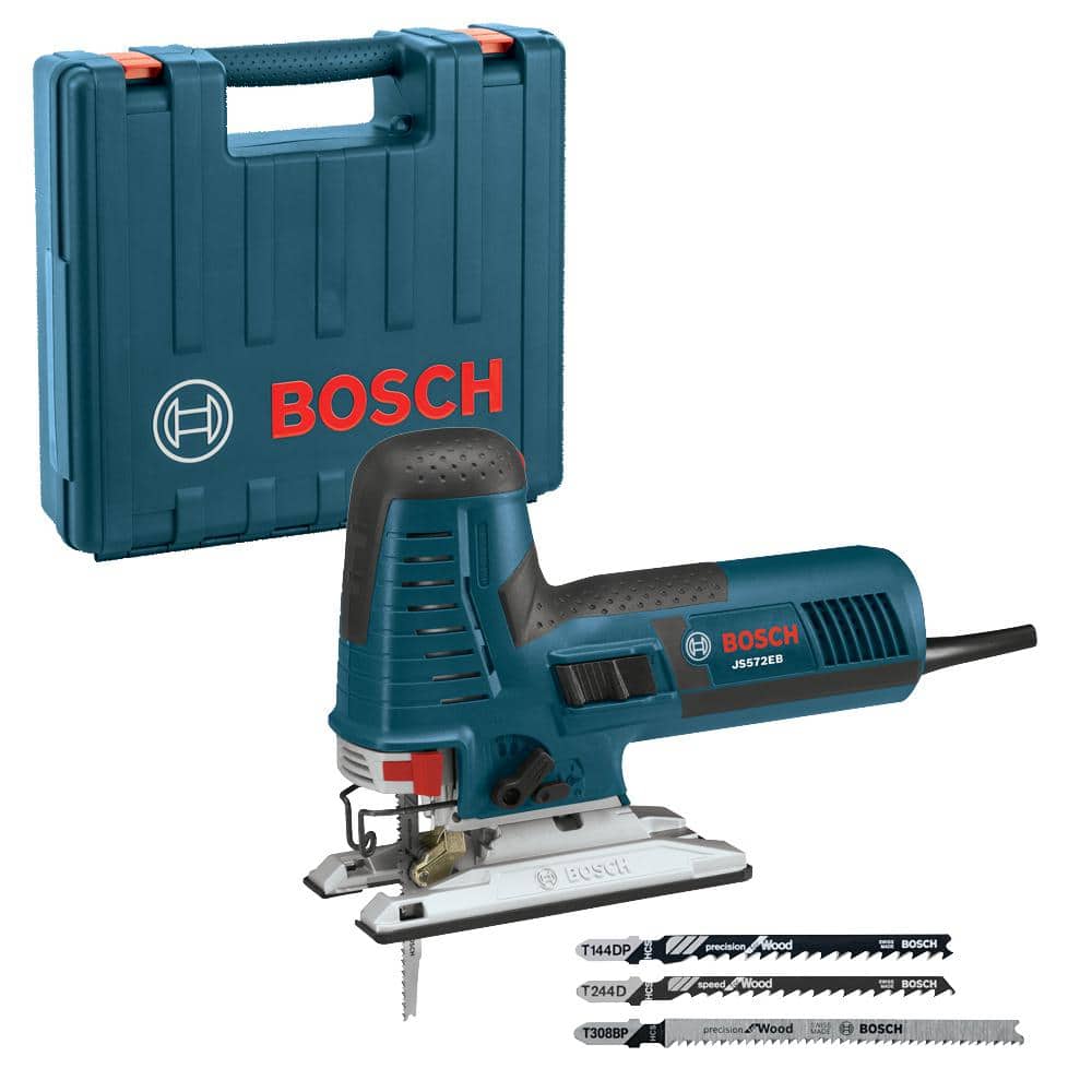 BOSCH Power Tools JS572EK - Kit de sierra de calar con mango superior de  velocidad variable con cable de 7.2 amperios con cuchillas surtidas y  estuche