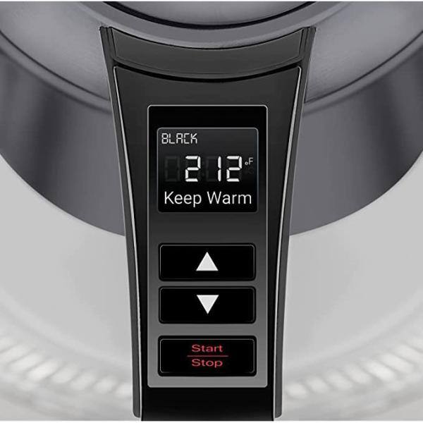 Chefman 7 Cup 1500-Watt Grey Electric Glass Kettle with Digital Controller  and Rapid 3 Minute Boil Technology RJ11-17-TCTI-GREY - The Home Depot