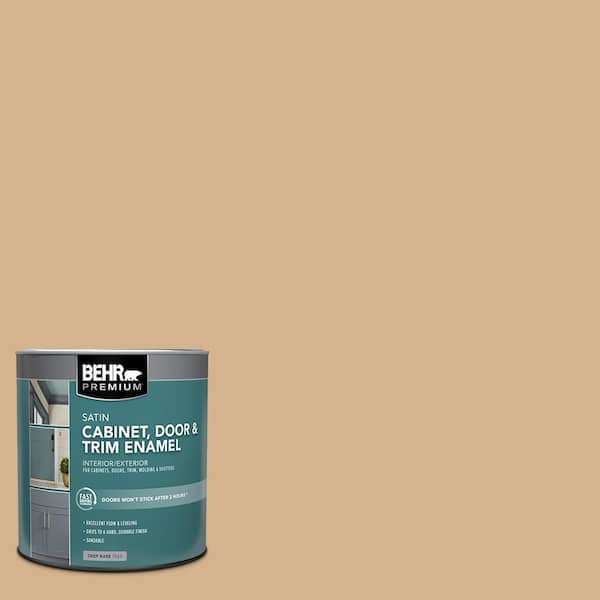 BEHR PREMIUM 1 qt. #HDC-NT-04 Creme De Caramel Satin Enamel Interior/Exterior Cabinet, Door & Trim Paint